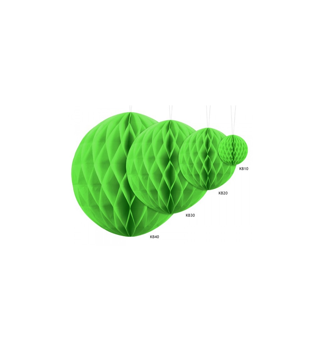 Dekorační koule - jasně zelená, 20 cm
