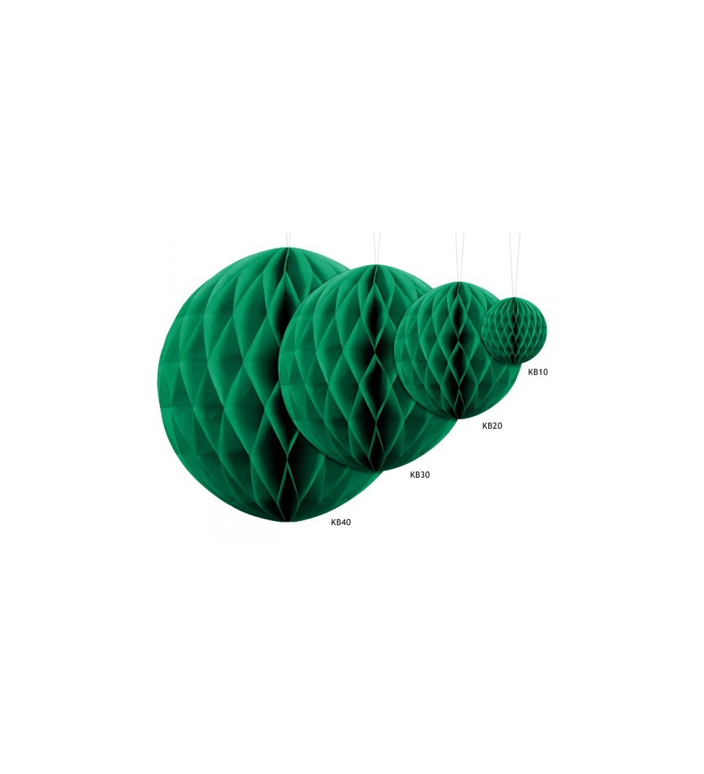 Dekorační koule - tmavě zelená, 40 cm