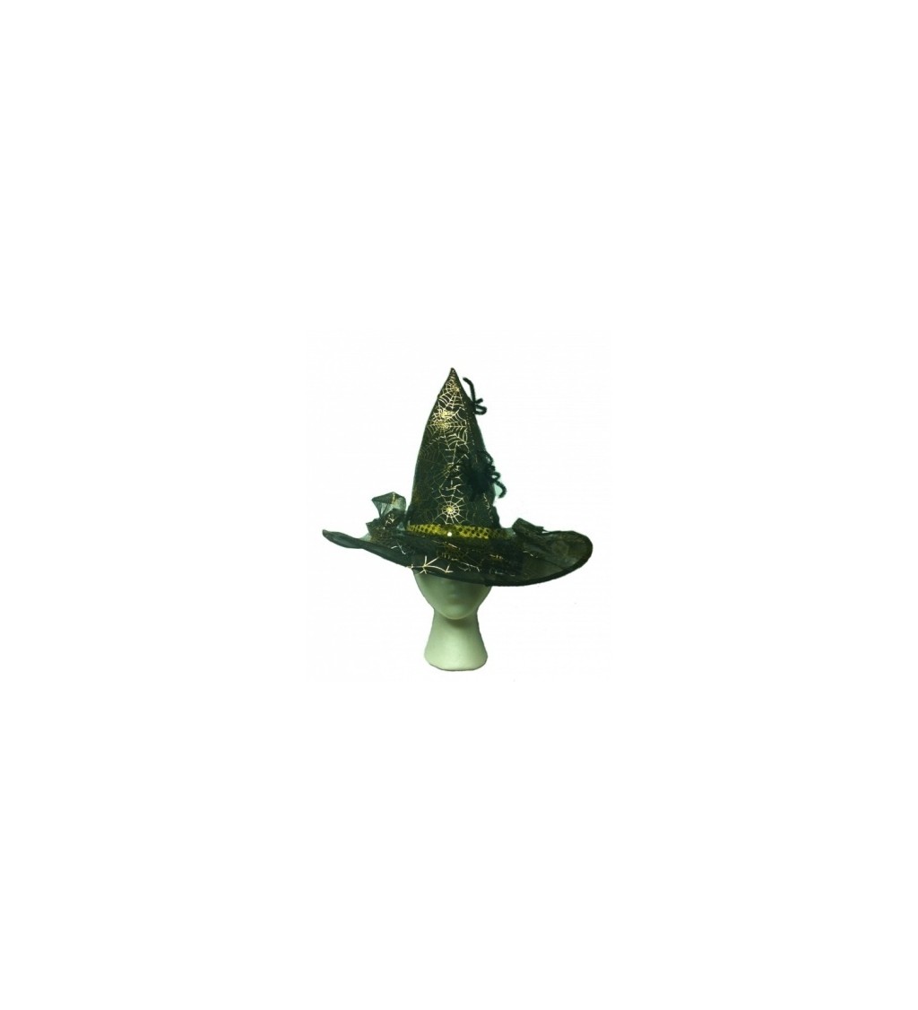 Čarodějnický klobouk deluxe ve zlatavé barvě
