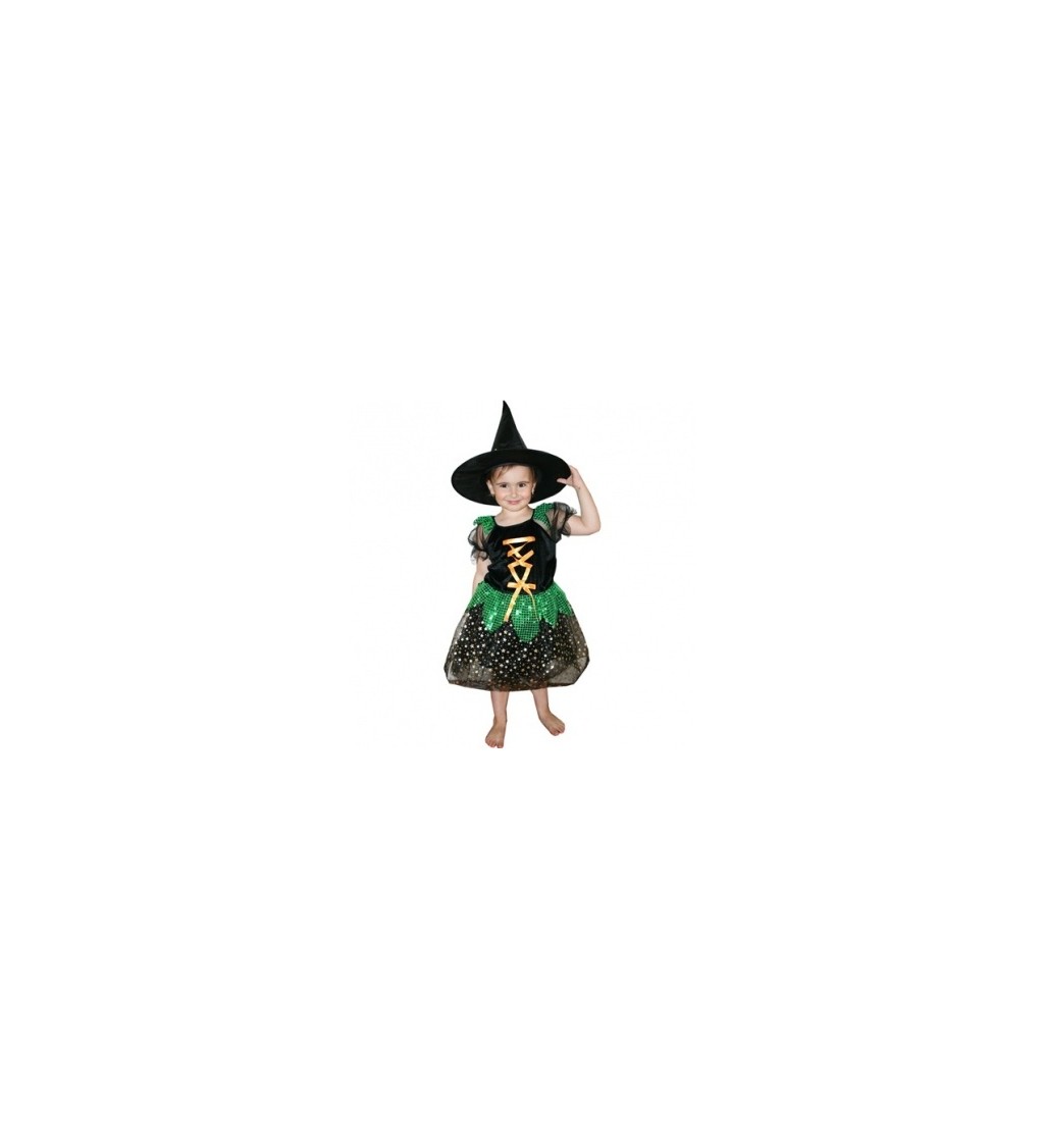 Dětský kostým pro dívky - Zelená čarodějnice