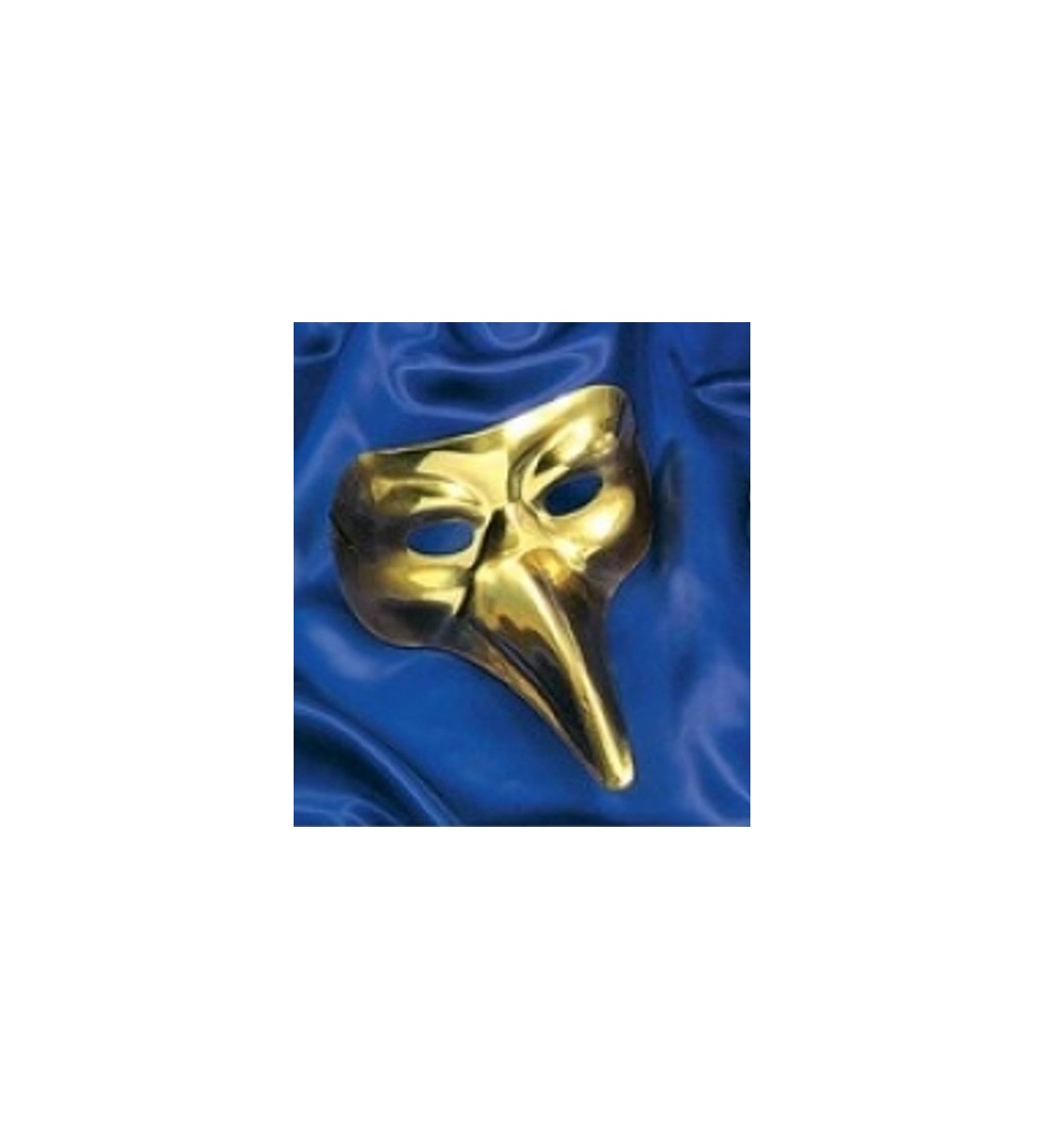 Maska s nosem - (stříbrná a zlatá)