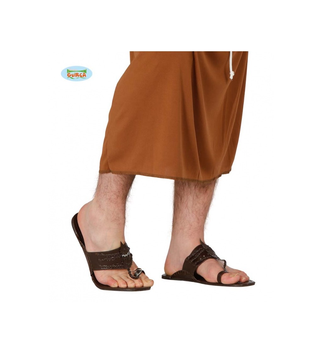 Hnědé mnišské sandály