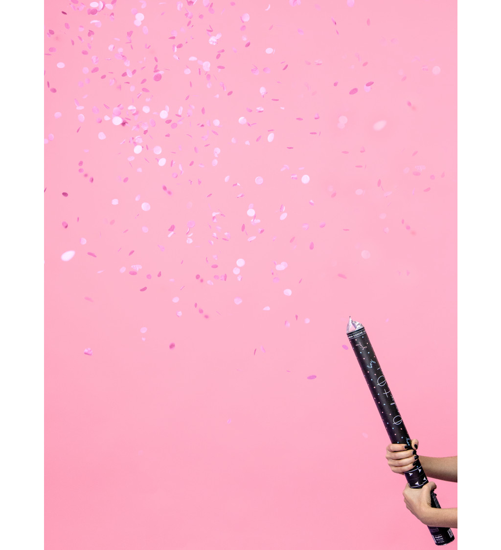 Kanón s růžovými konfetami - babyshower