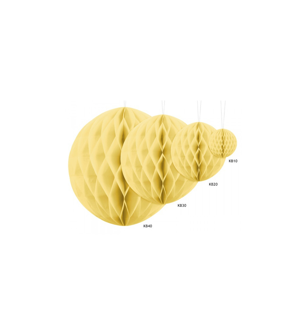 Dekorační koule - světle žlutá, 40 cm