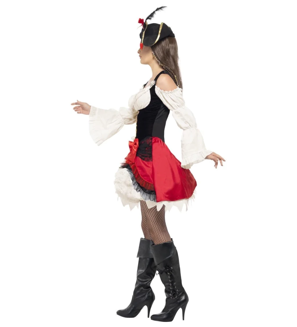 Kostým pro ženy - Pirátka červená glamorous