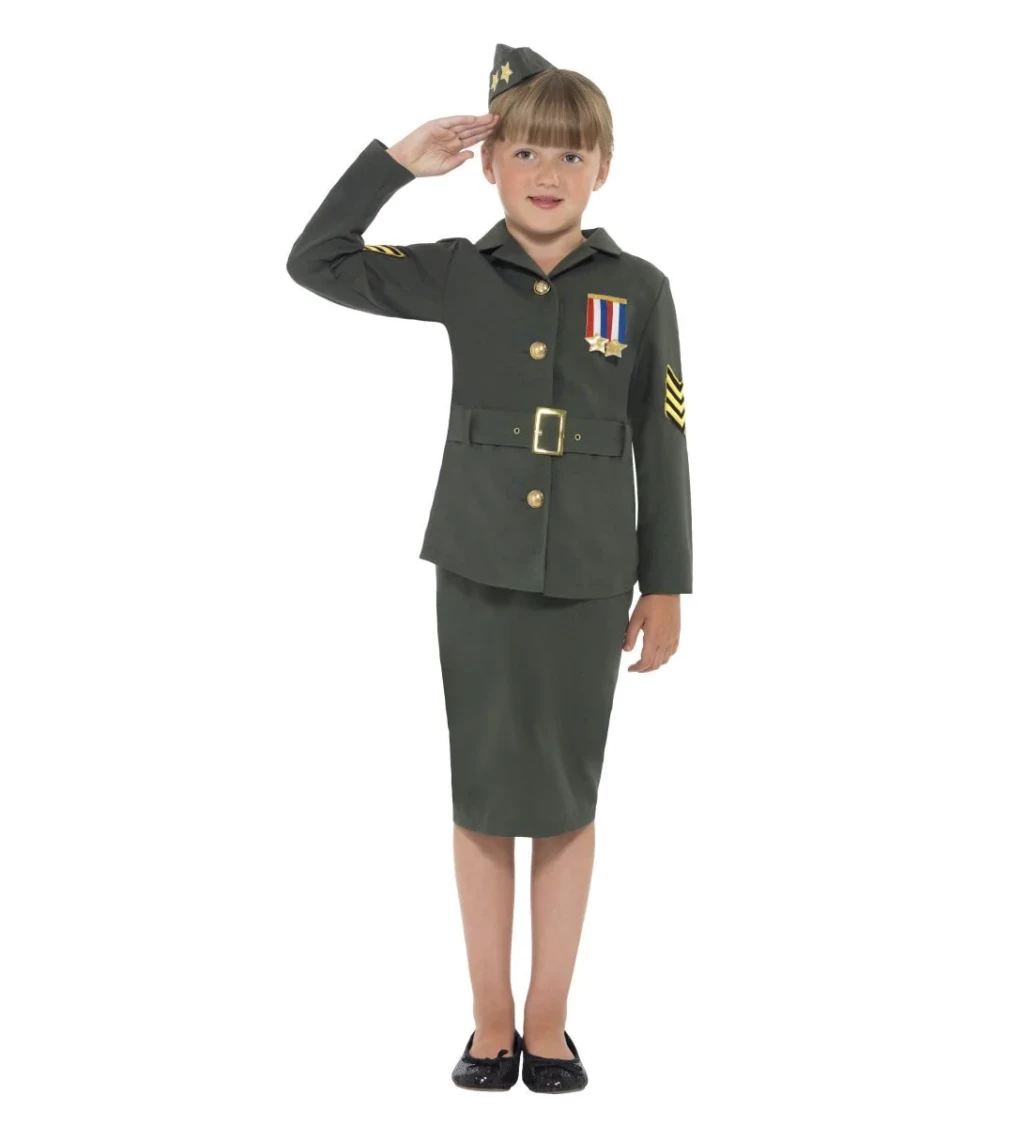 Dětský holčičí kostým vojačka