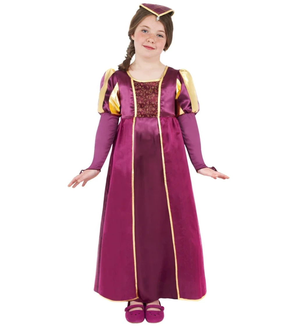 Dětský kostým pro dívky - Princezna tmavě růžová