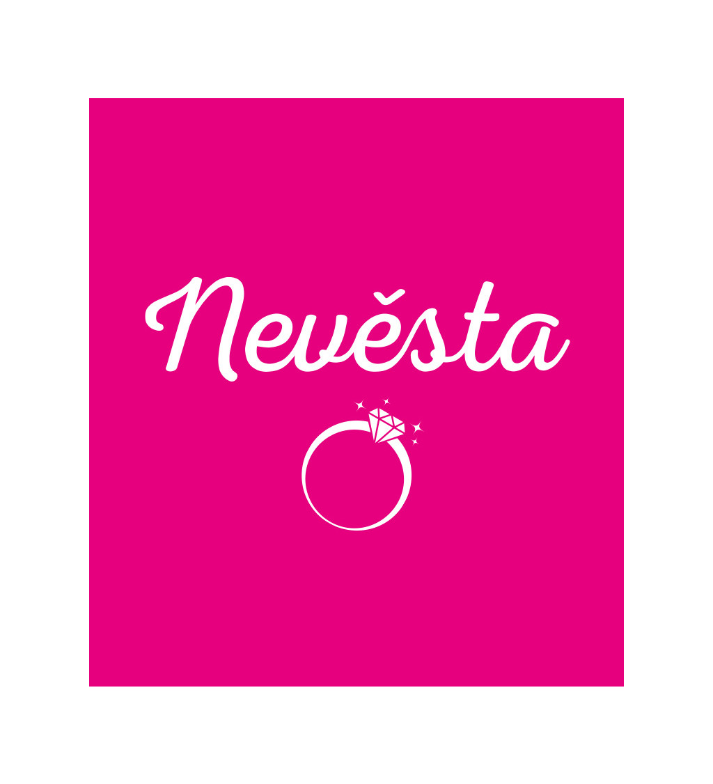 Růžové tričko s nápisem Nevěsta - prsten