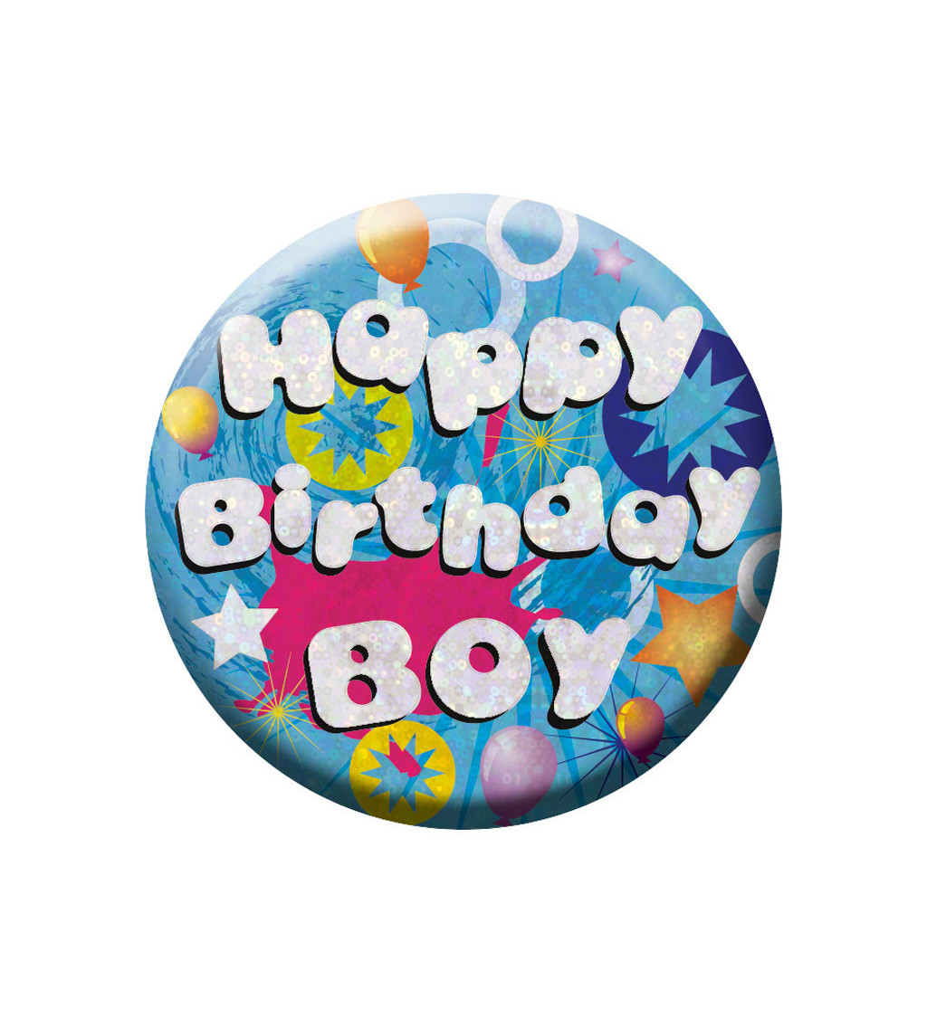 Placka button Happy Birthday boy