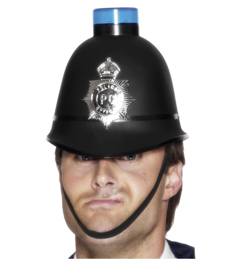 Britská policejní čepice s majákem
