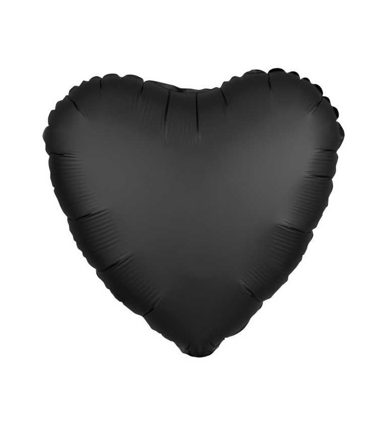 Sametový fóliový balónek Černé srdce