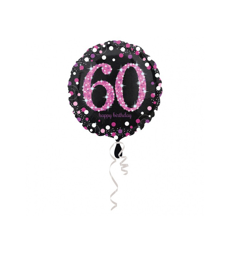 Kulatý růžový fóliový balónek 60
