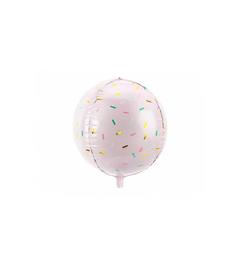 Fóliový balónek - barevné proužky, růžový