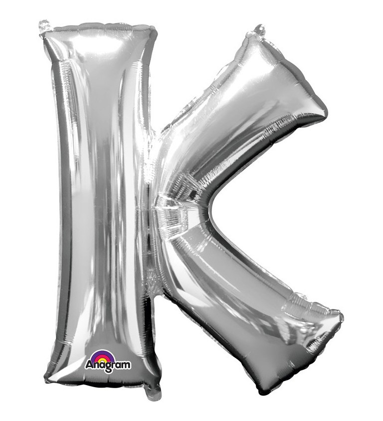 Fóliový balónek stříbrné K