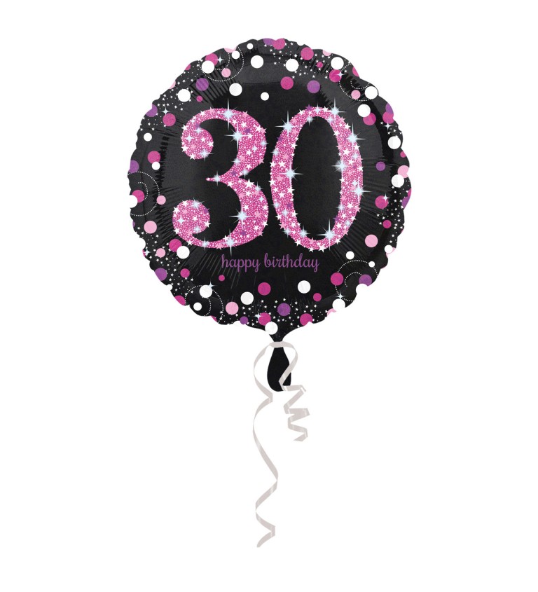 Kulatý růžový fóliový balónek 30