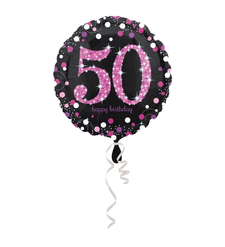 Kulatý růžový fóliový balónek 50