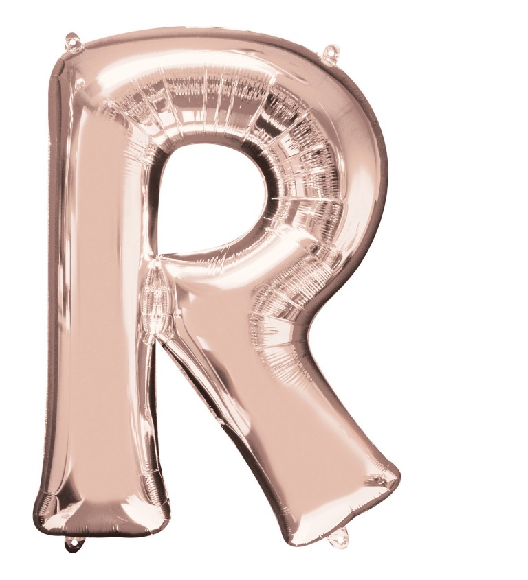 Růžové zlato fóliový balónek R