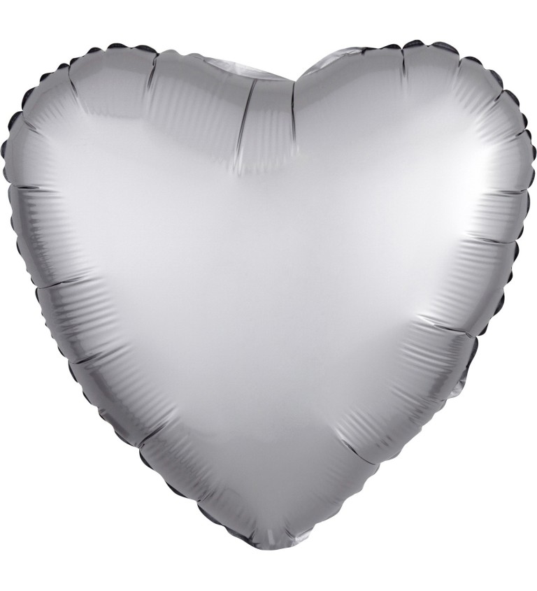 Balonek fóliový - Srdce stříbrné