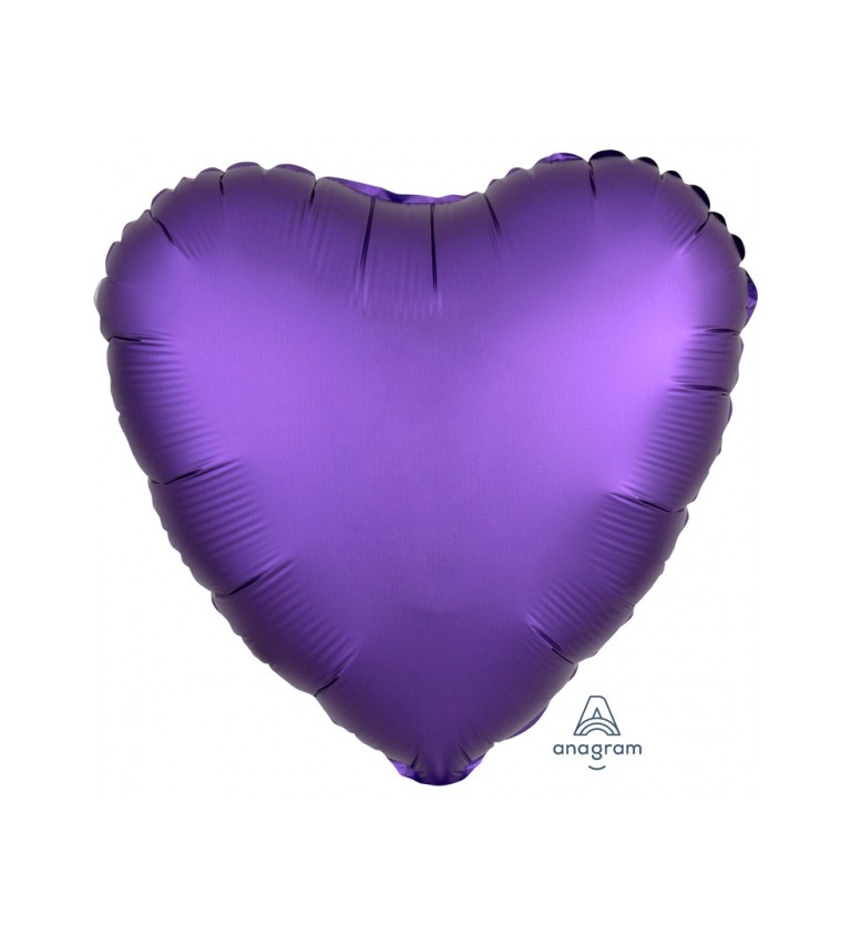 Balonek fóliový - Srdce fialové