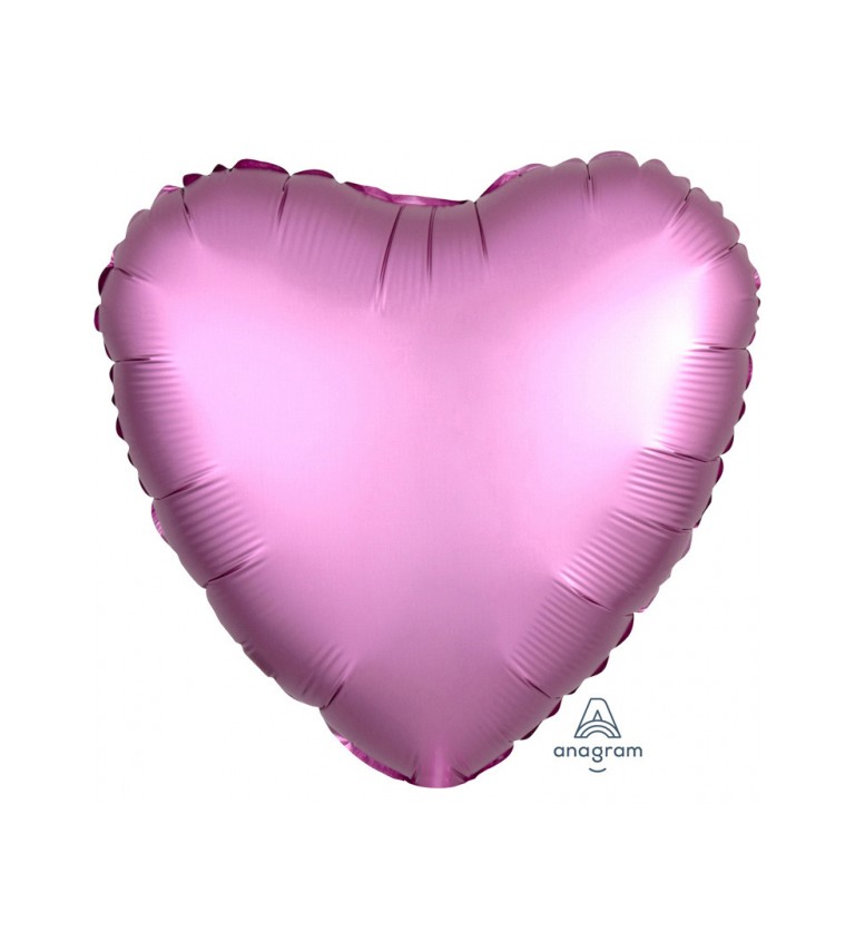 Balonek fóliový - Srdce růžové