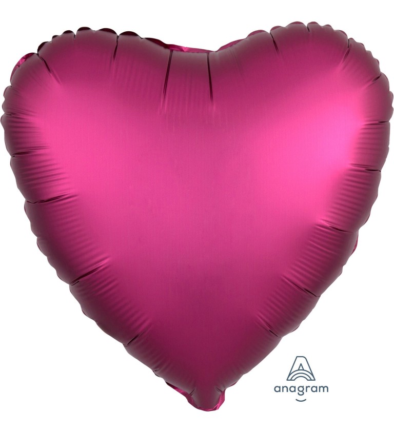 Balonek fóliový - Srdce Tmavě růžové