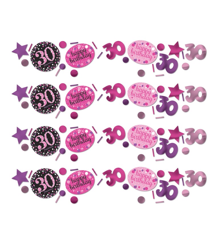Narozeninové růžové konfety 30