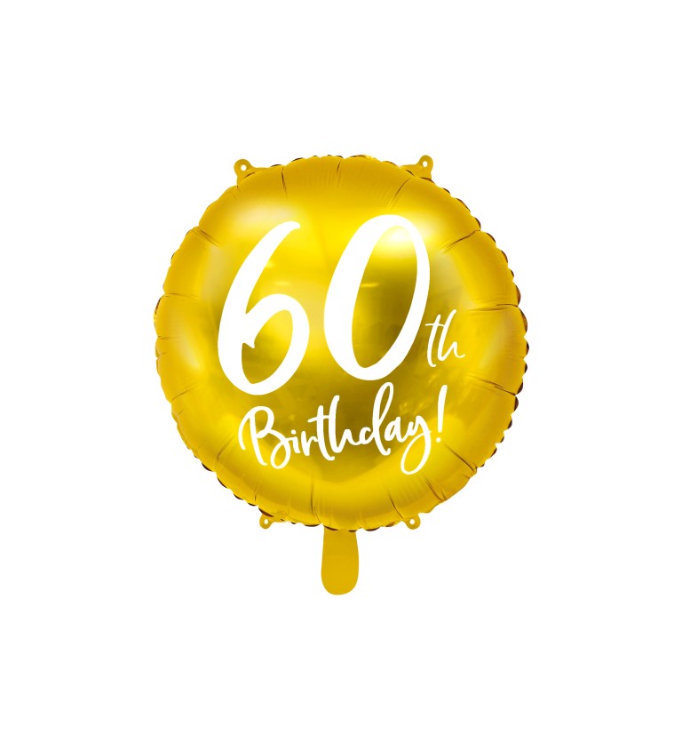 Fóliový balónek - 60th Birthday, zlatý