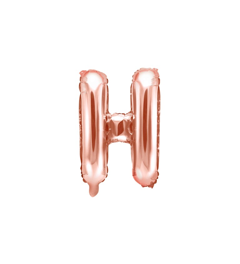 Fóliový balónek - písmeno H, rose gold