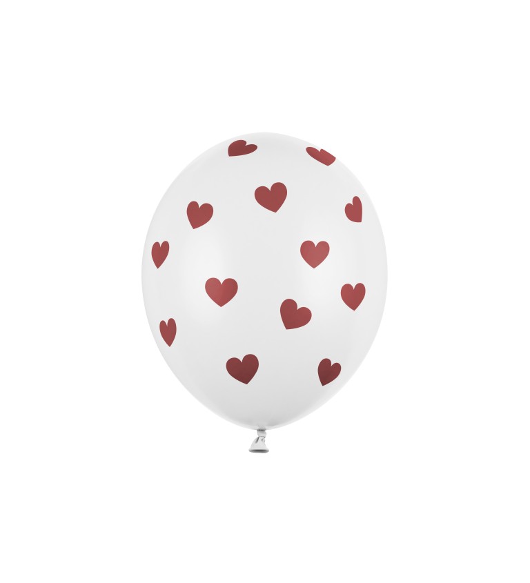 Nafukovací balónek - srdíčka, bílý 6ks