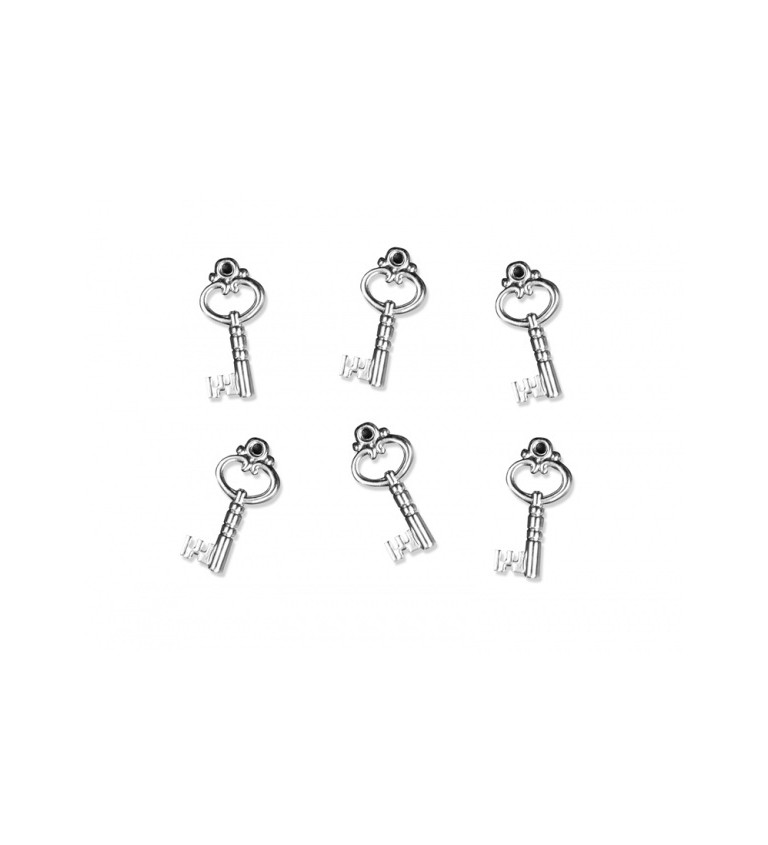 Dekorace - stříbrné klíče (26 mm)