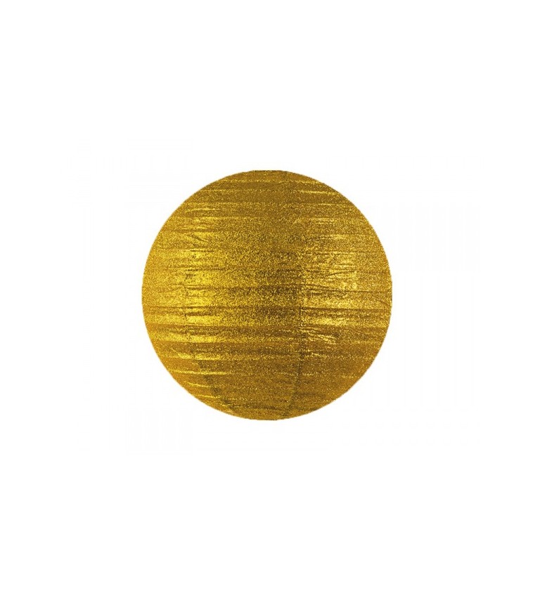 Zlatý lampión se třpytkami (45 cm)