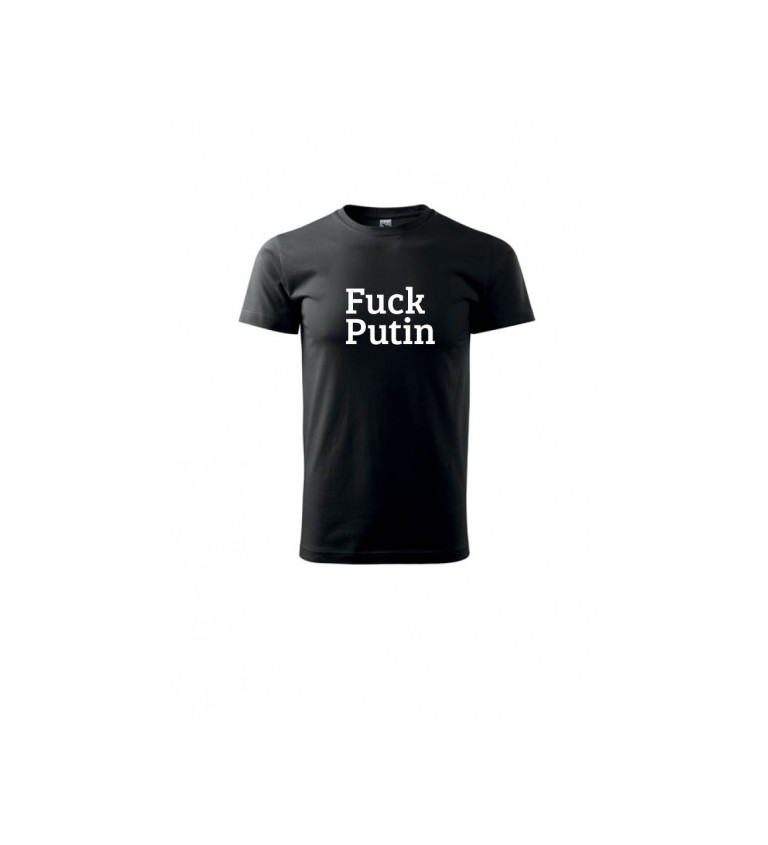 Pánské černé tričko - Fuck Putin