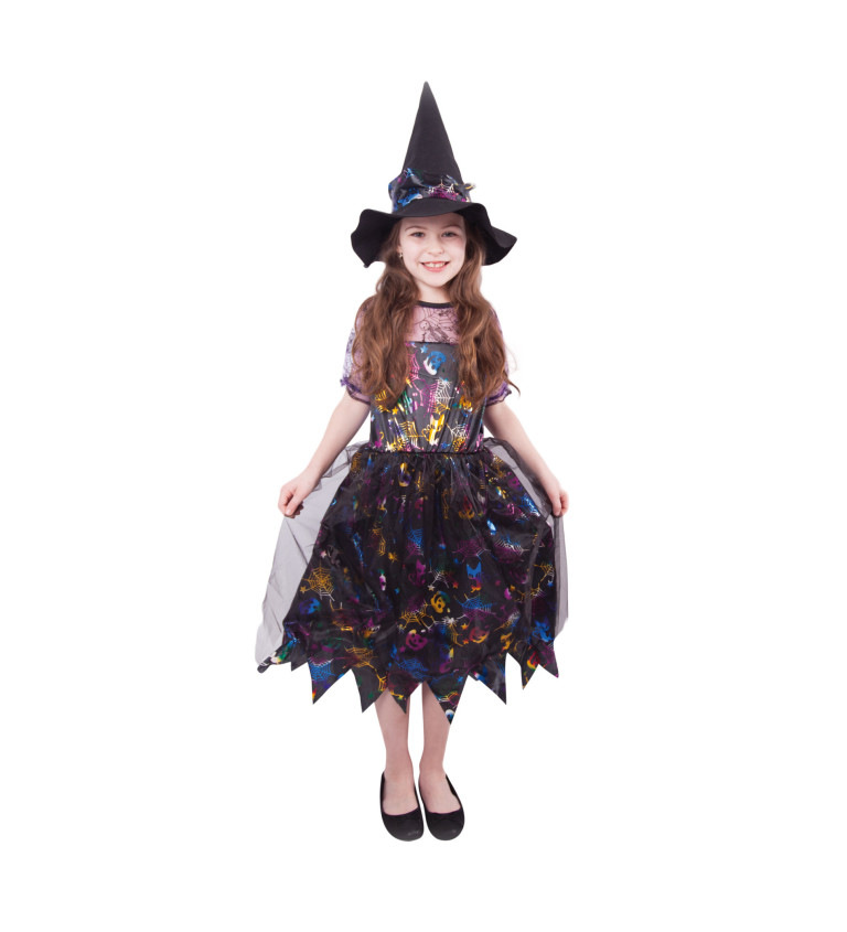 Dětský čarodějnický kostým - barevný set