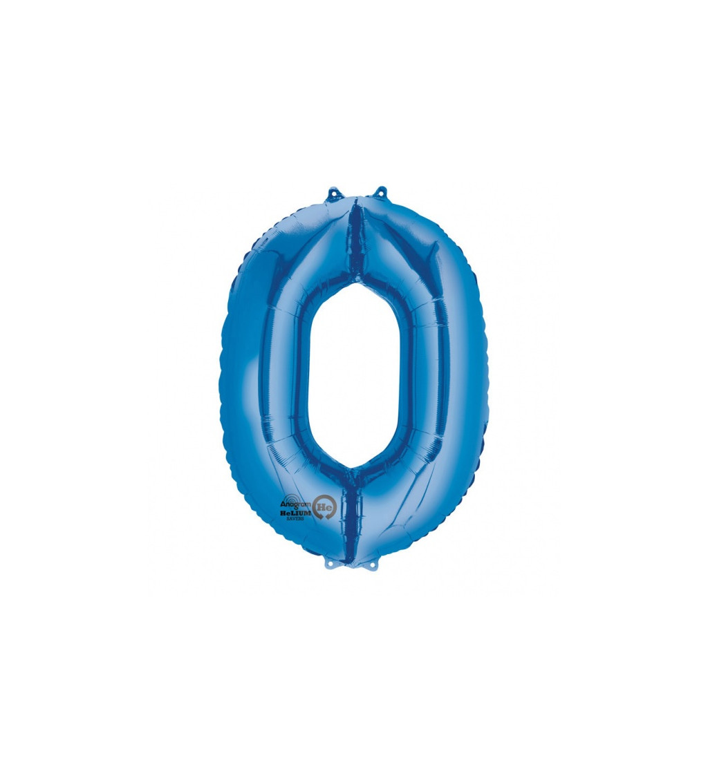 Modrá nula fóliový balónek