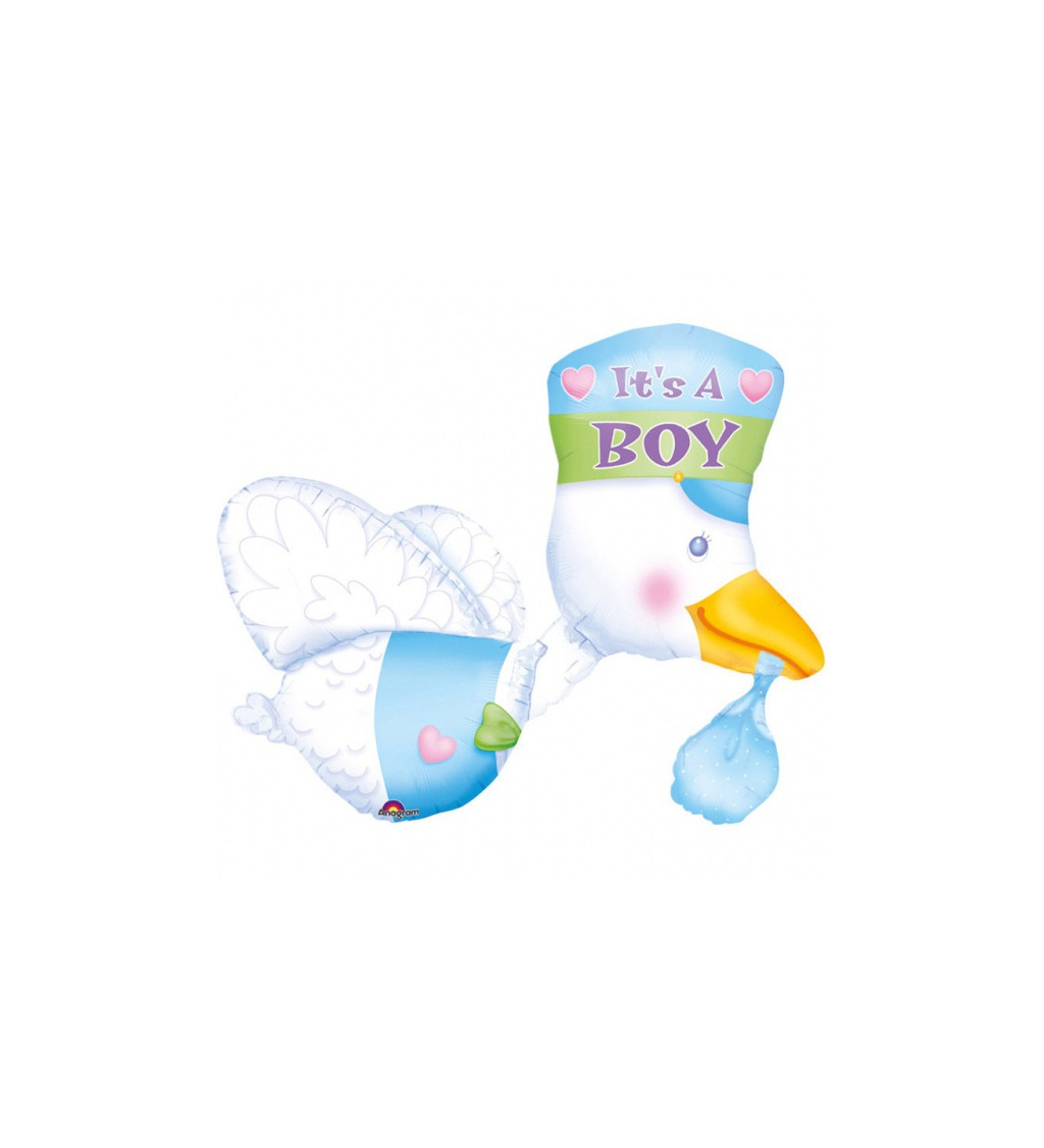 Fóliový balónek - čáp, It´s a boy