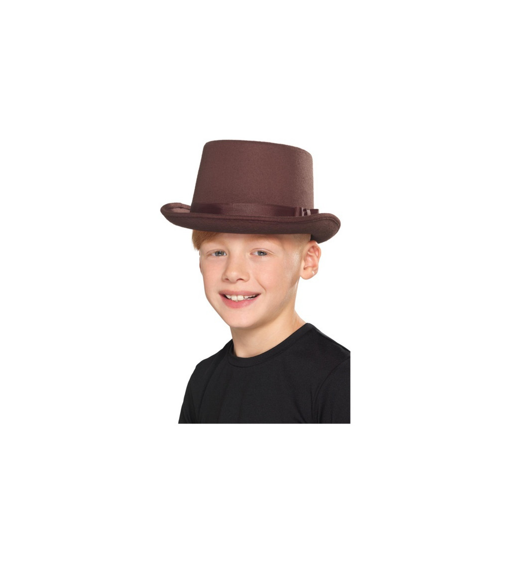Hnědý dětský klobouk