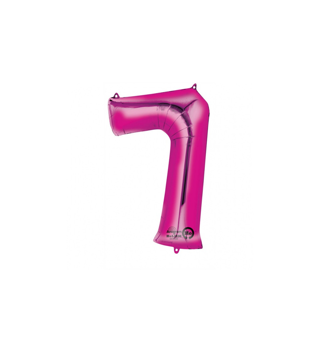 Růžová sedmička fóliový balónek