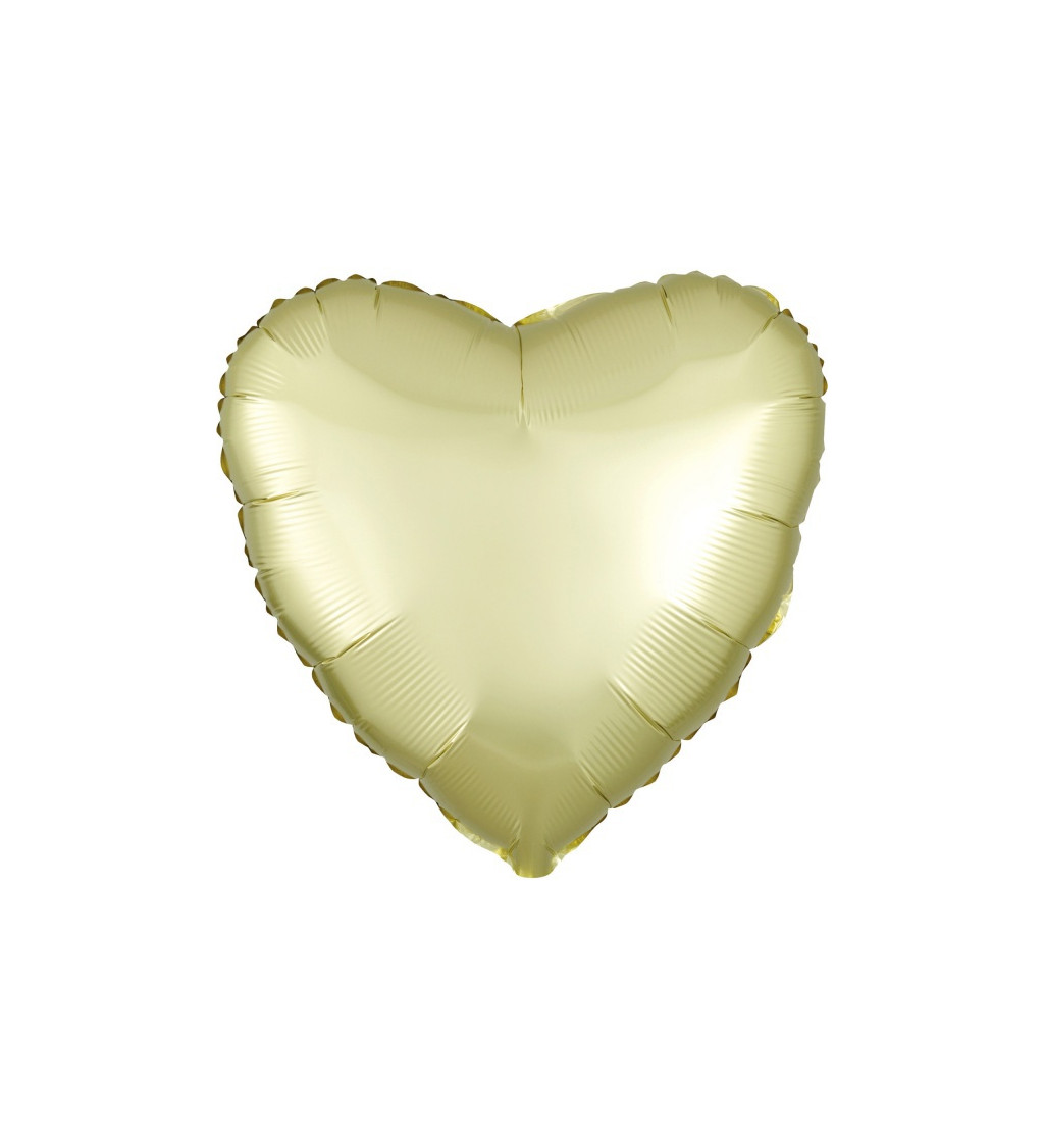 Sametový fóliový balónek Žluté srdce