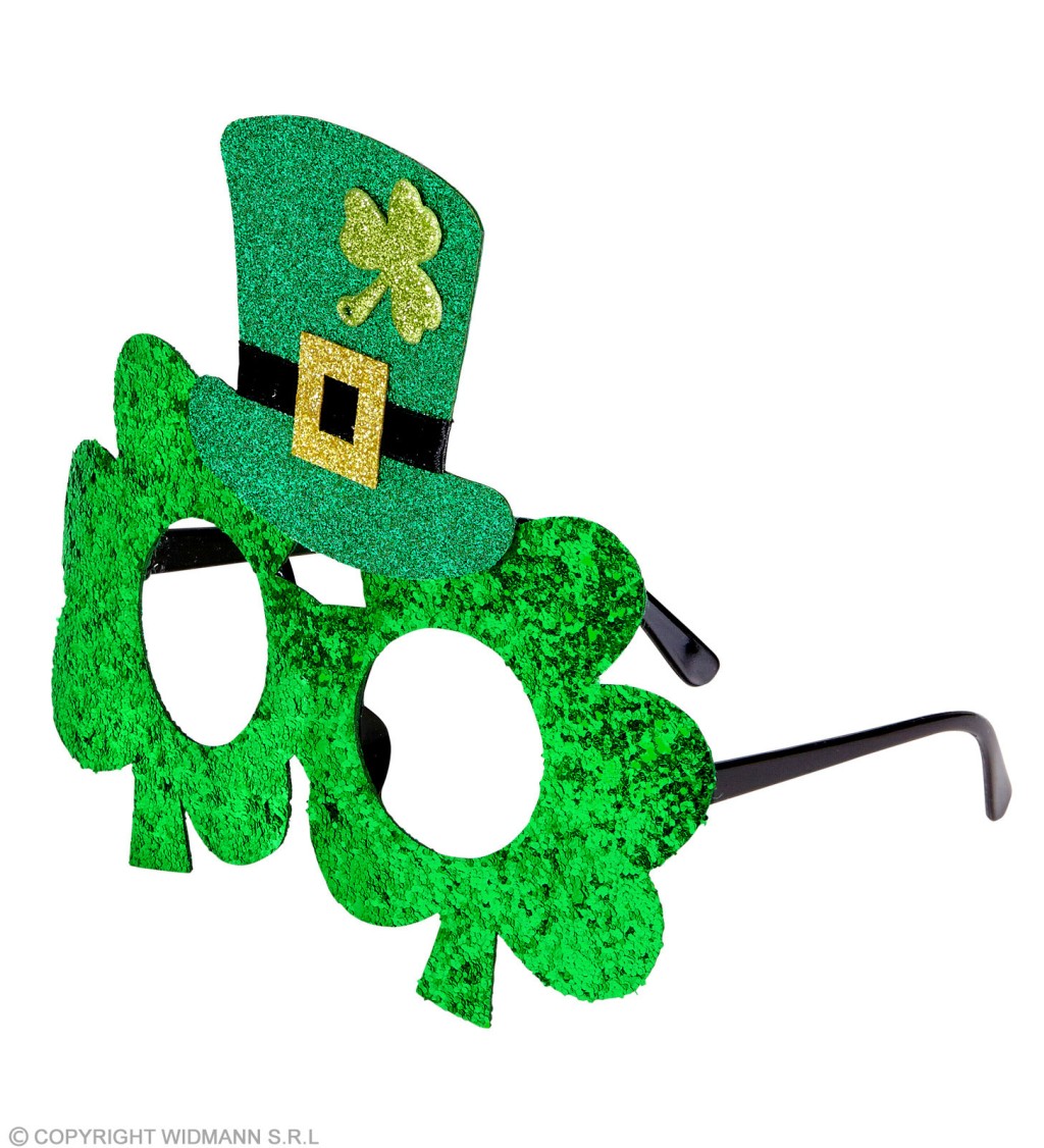 Zelené brýle s kloboučkem St. Patrick