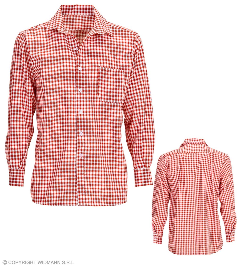 Bavorská košile červeno-bílá kostka