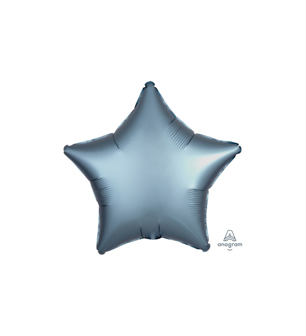 Balonek fóliový - Hvězda ocelově modrá