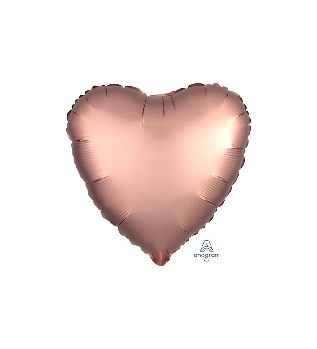 Balonek fóliový - Srdce rosegold