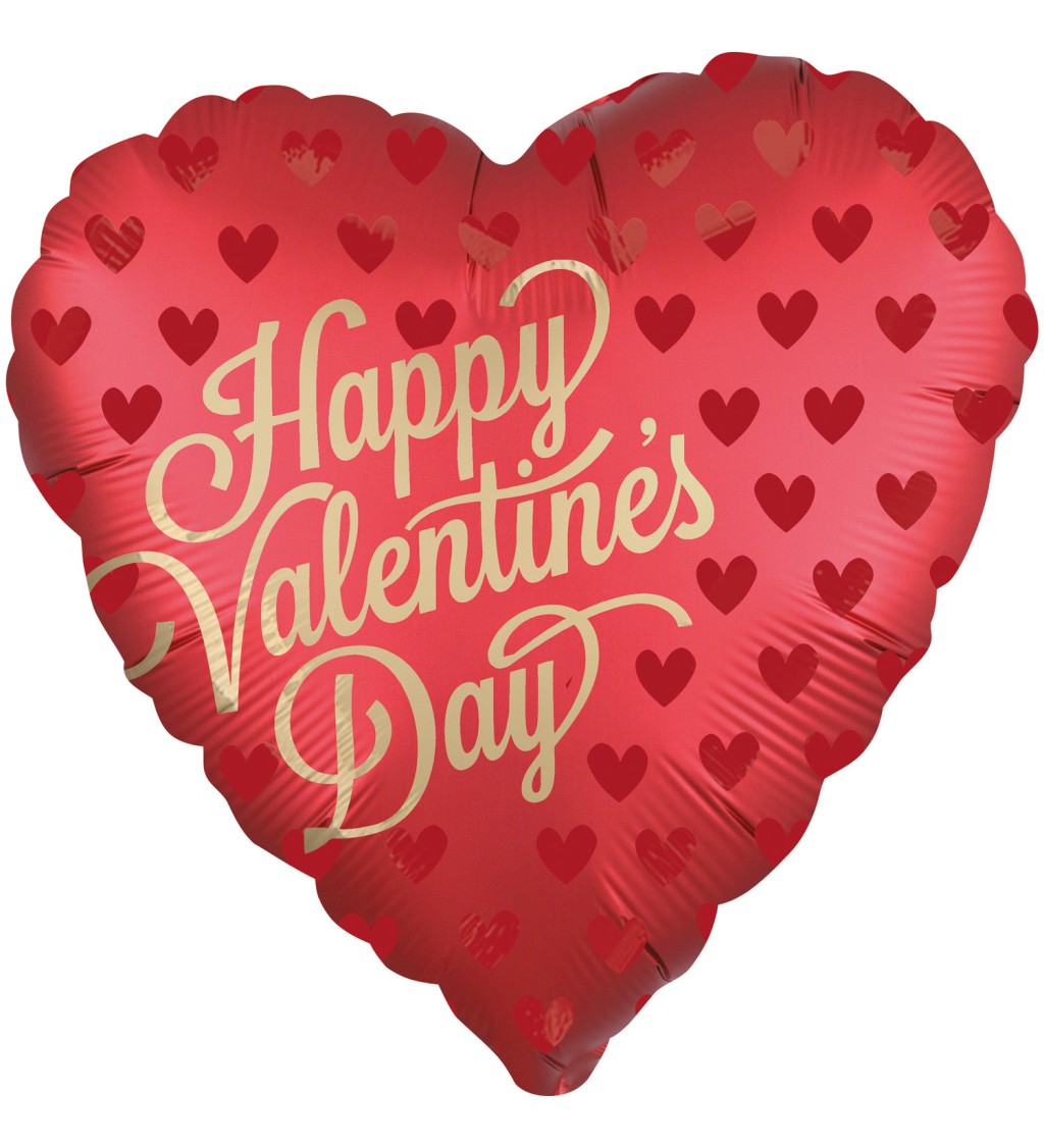 Foliový balonek ve tvaru srdce - Happy Valentine's Day
