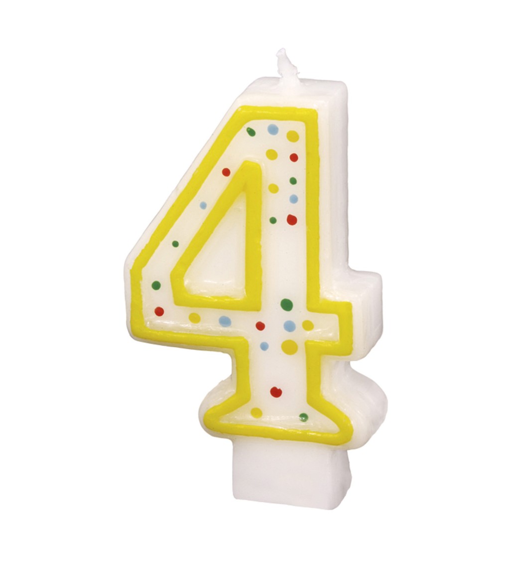 Žlutá narozeninová svíčka " 4 "