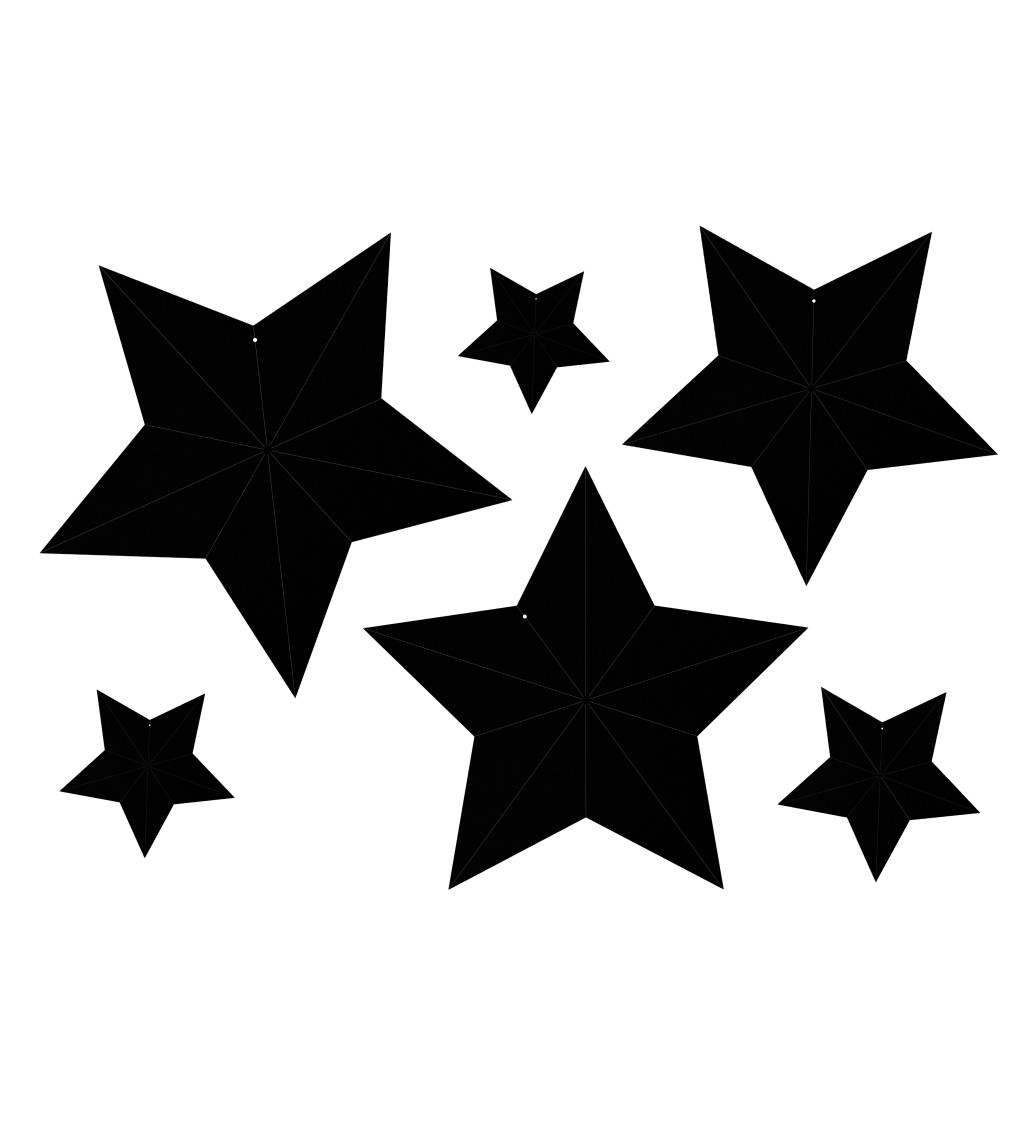 Závěsná dekorace - černé hvězdy
