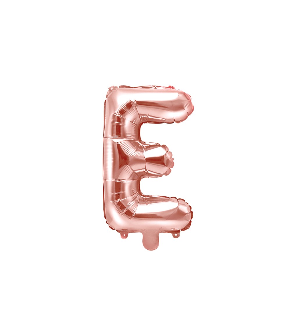 Fóliový balónek - písmeno E, rose gold