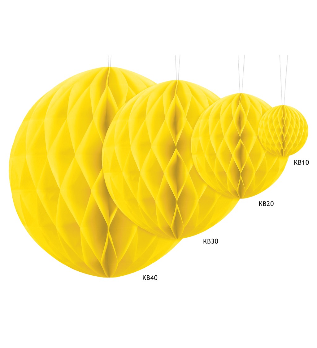 Dekorační koule - žlutá, 20 cm