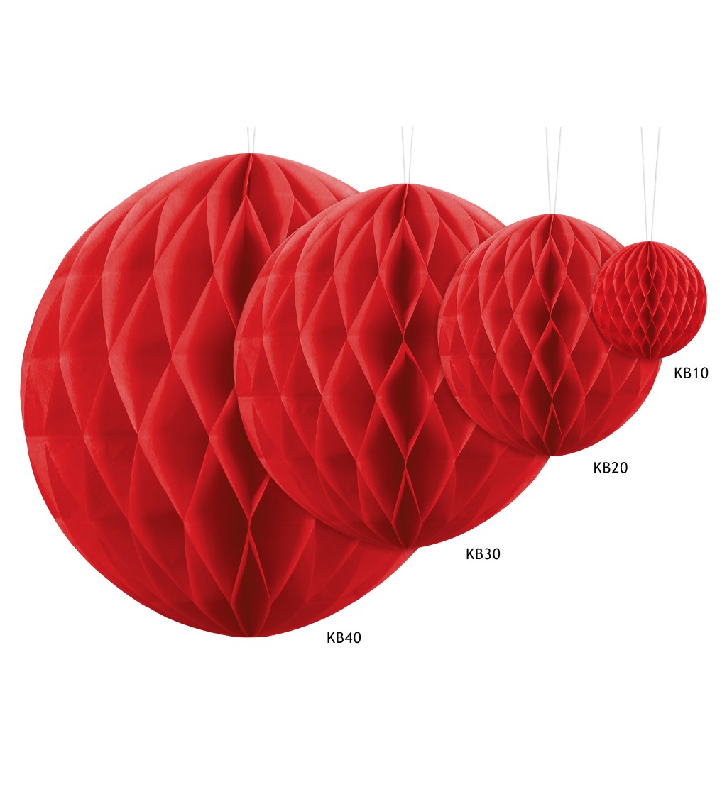 Dekorační koule - červená, 40 cm