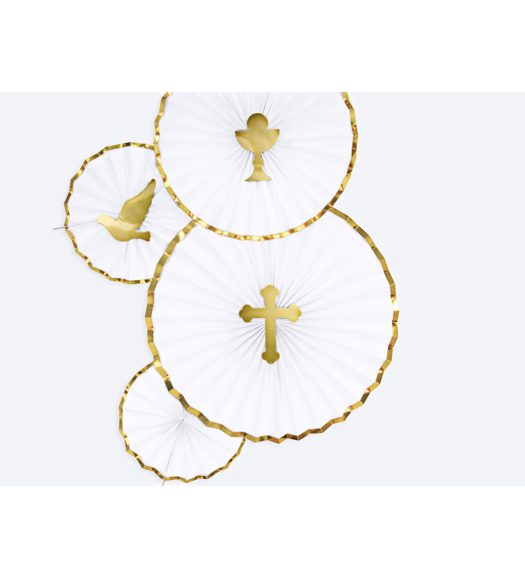 Nápis na dort - First Communion, zlaté symboly