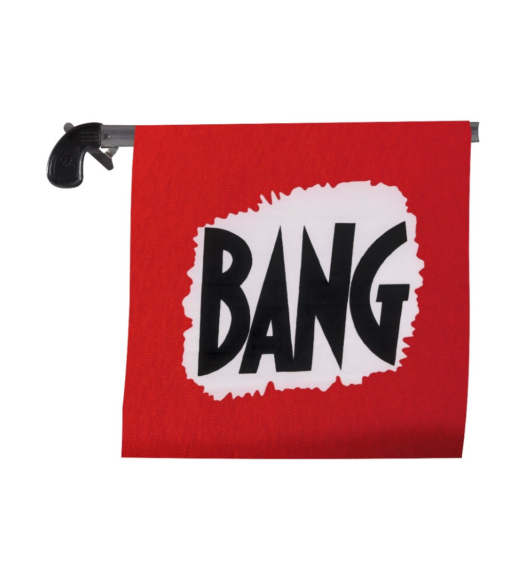 Pistolka s vlaječkou "BANG"